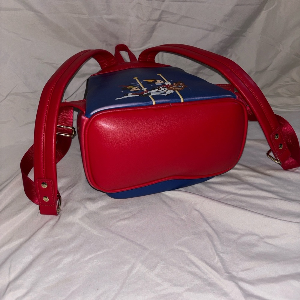 Minnie Mouse Brave Little Tailor Princess Loungefly Backpack - Red, Blue, Black - Picture 10 of 12